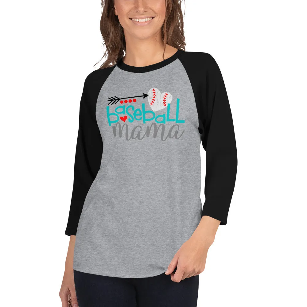 Baseball Mama 3/4 Sleeve Raglan Shirt