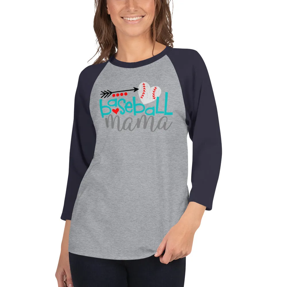 Baseball Mama 3/4 Sleeve Raglan Shirt