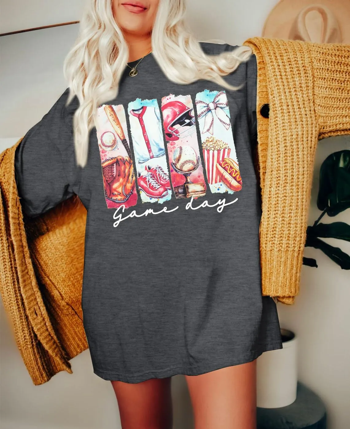 Baseball Mom T-Shirt Women Letter Print Funny Baseball Graphic Tees Tops Short Sleeve Casual Tee