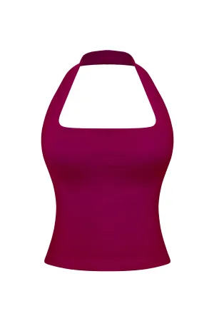 Cara Halter Top (Burgundy Red)