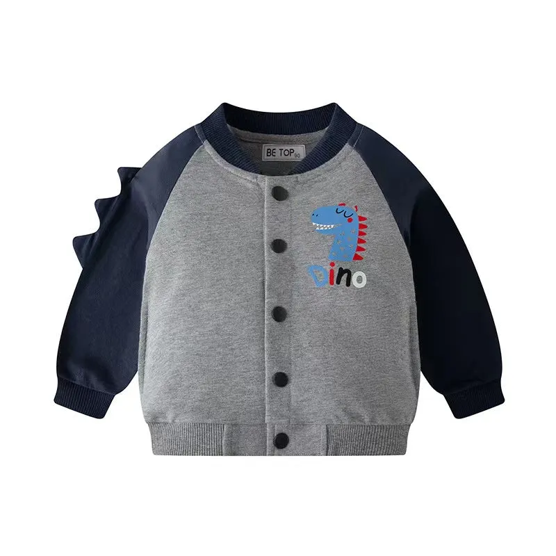 Cartoon Dino Baseball Jacket