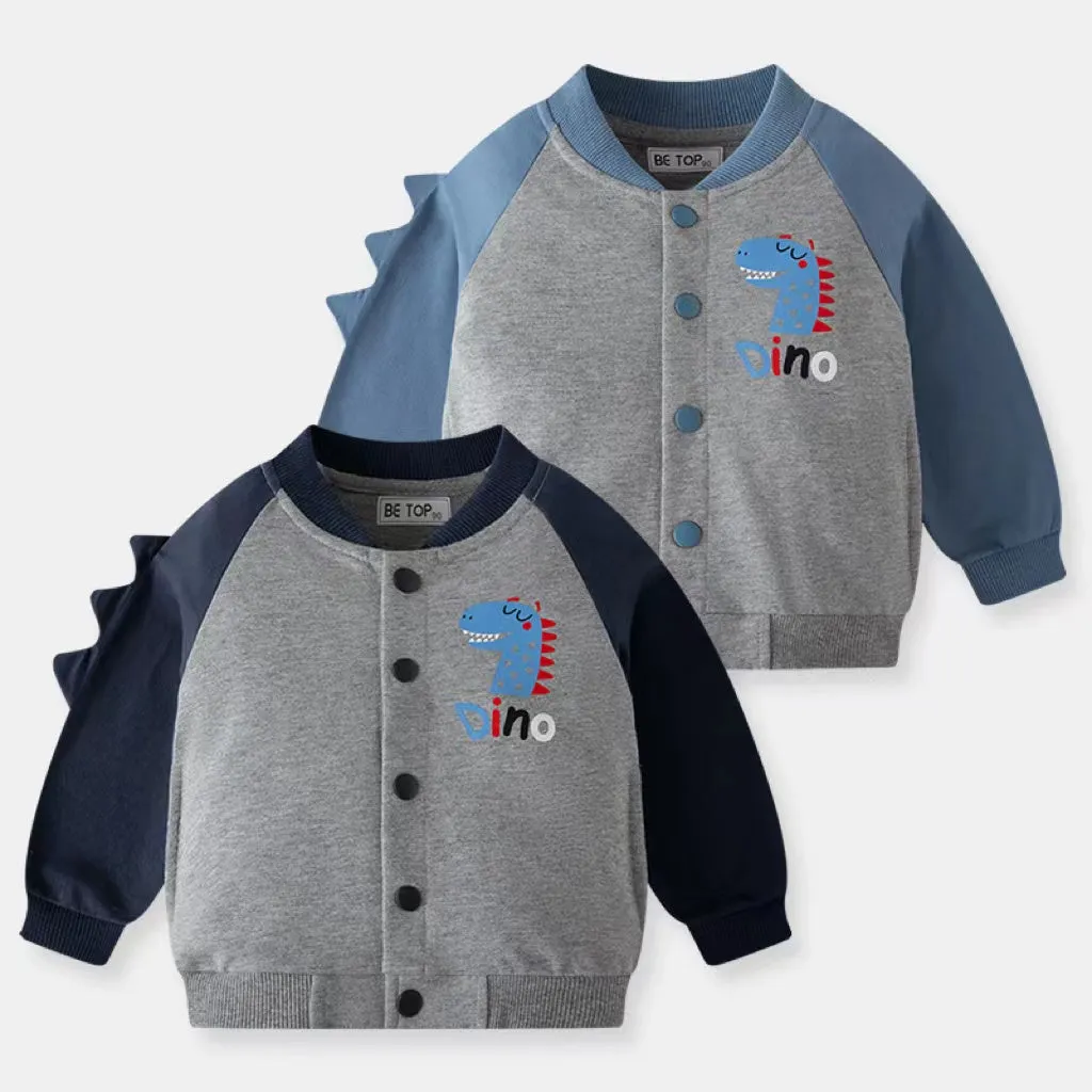 Cartoon Dino Baseball Jacket