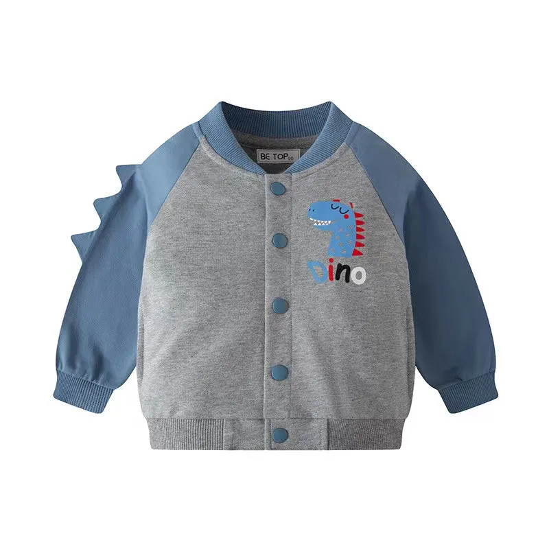 Cartoon Dino Baseball Jacket