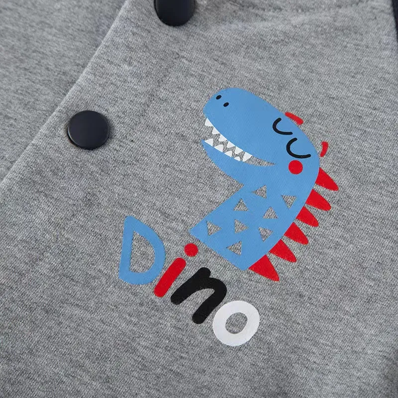 Cartoon Dino Baseball Jacket