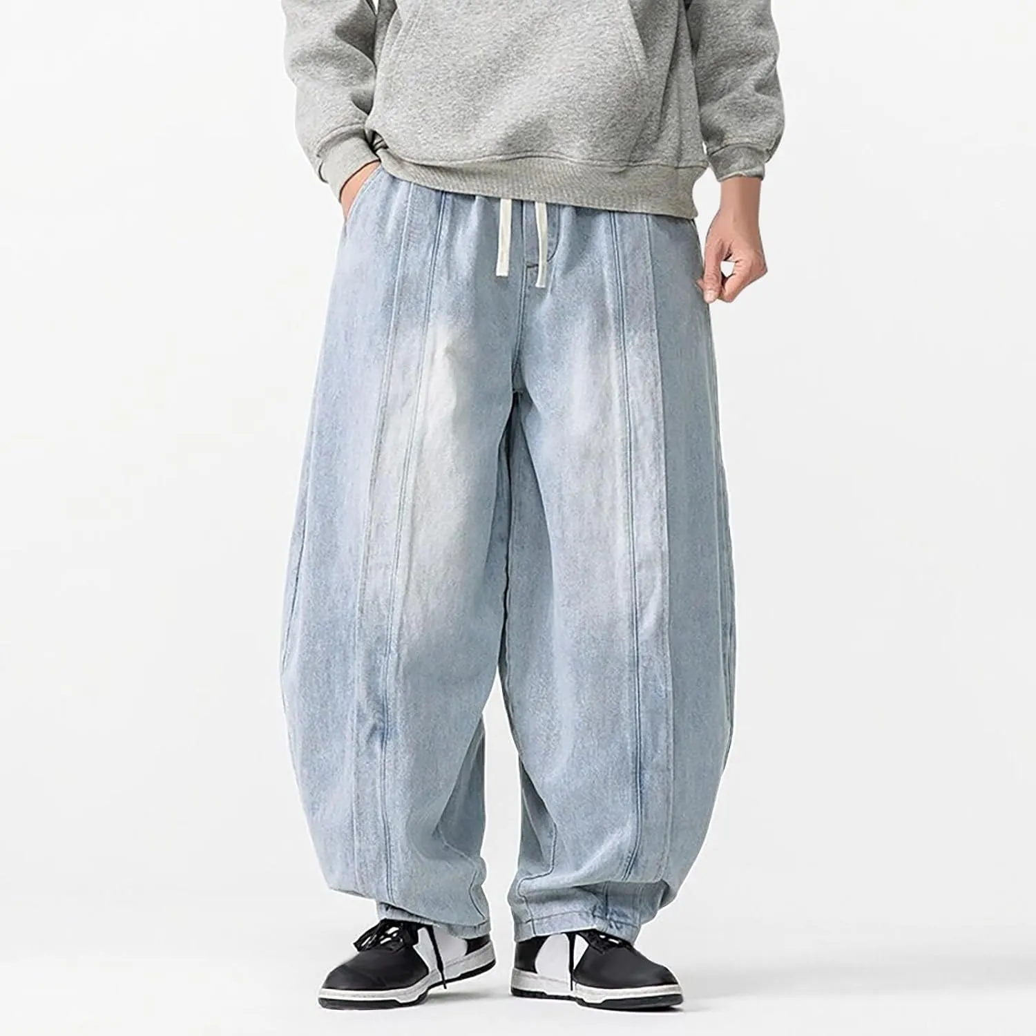 Denim Pants for Mens Fall Summer Vintage Harem Western Flare Wide Leg Pants Man 2025 Fashion