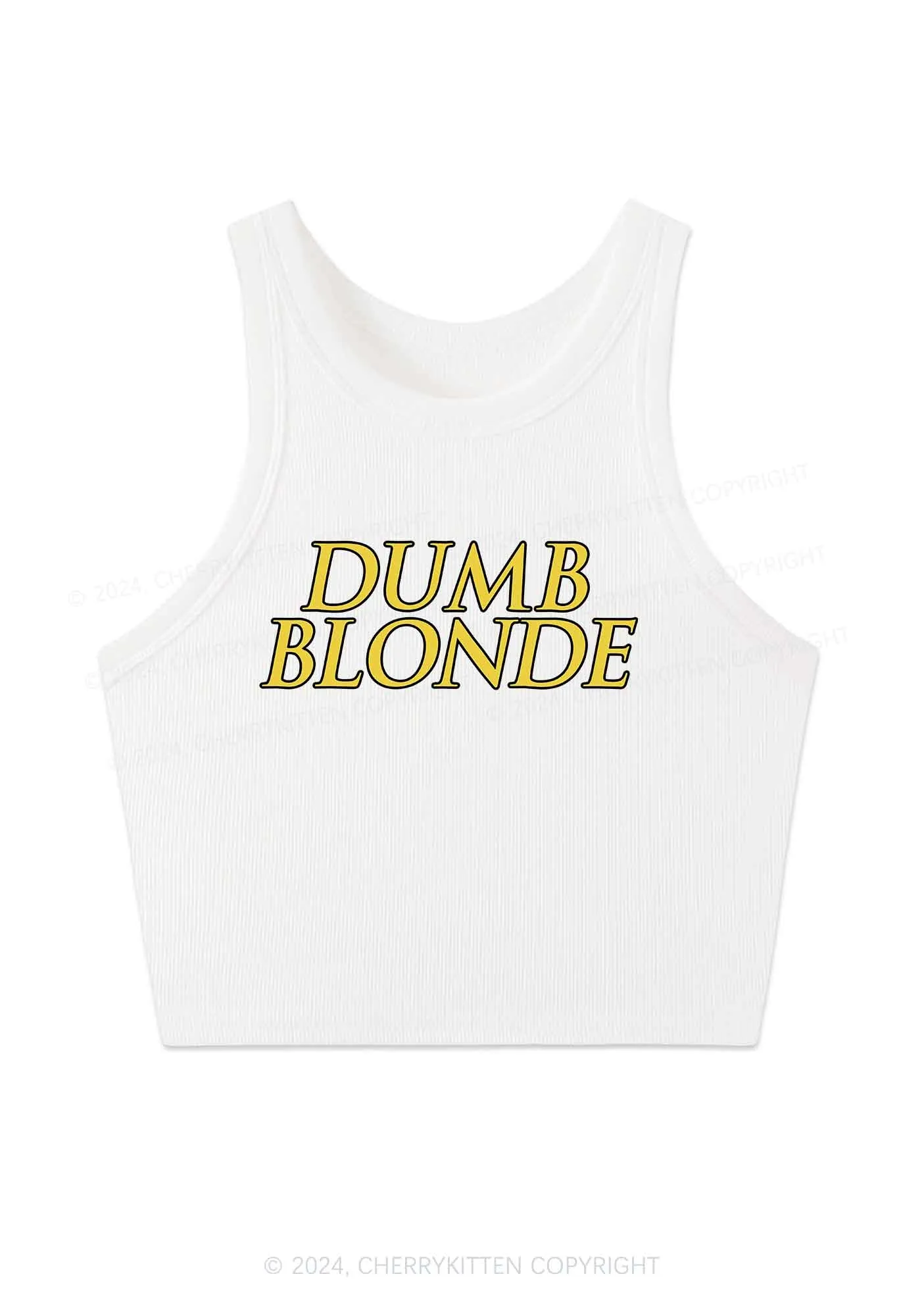 Dumb Blonde Y2K Crop Tank Top Cherrykitten