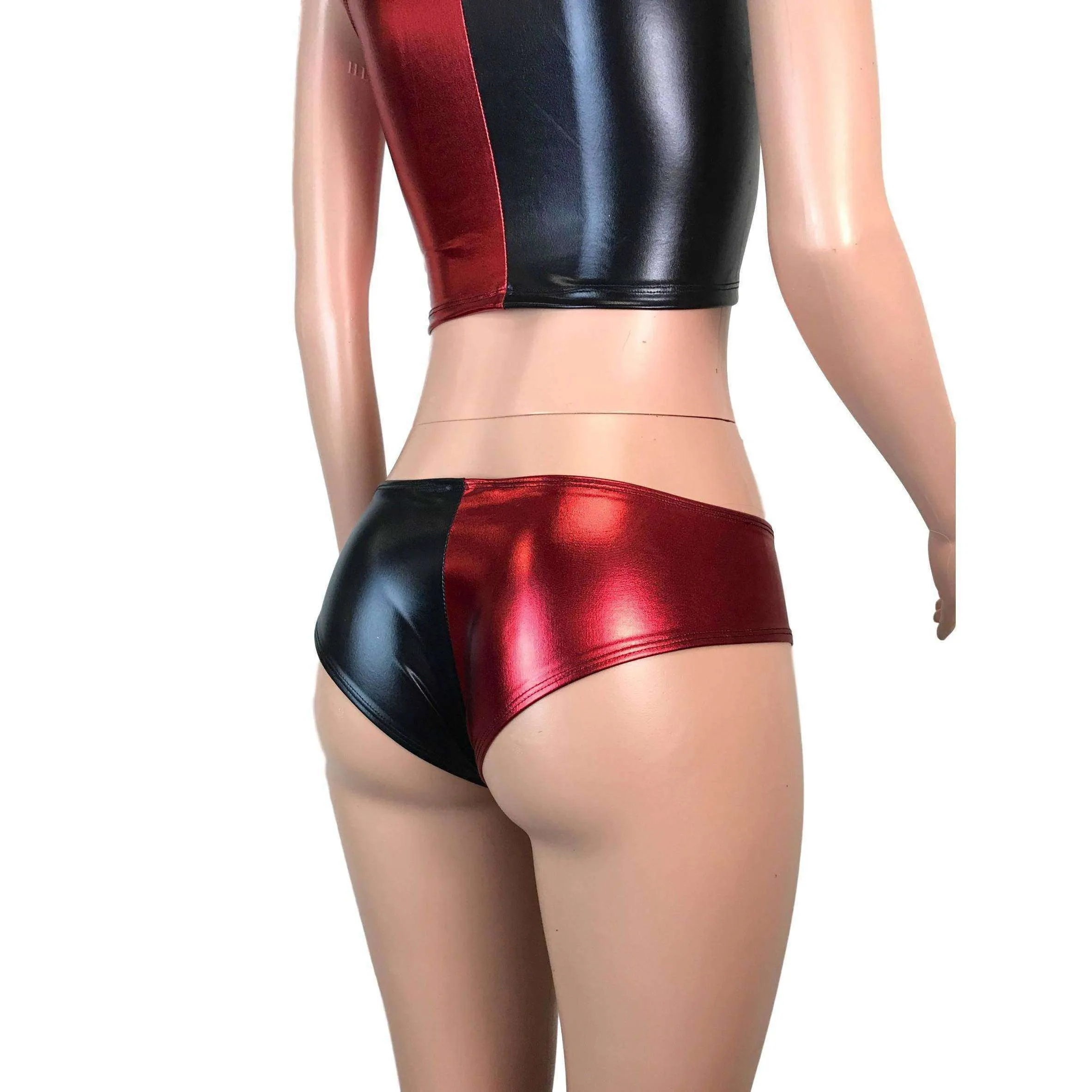 Harley Quinn Costume w/ Crop Top and Cheeky Bikini Outfit