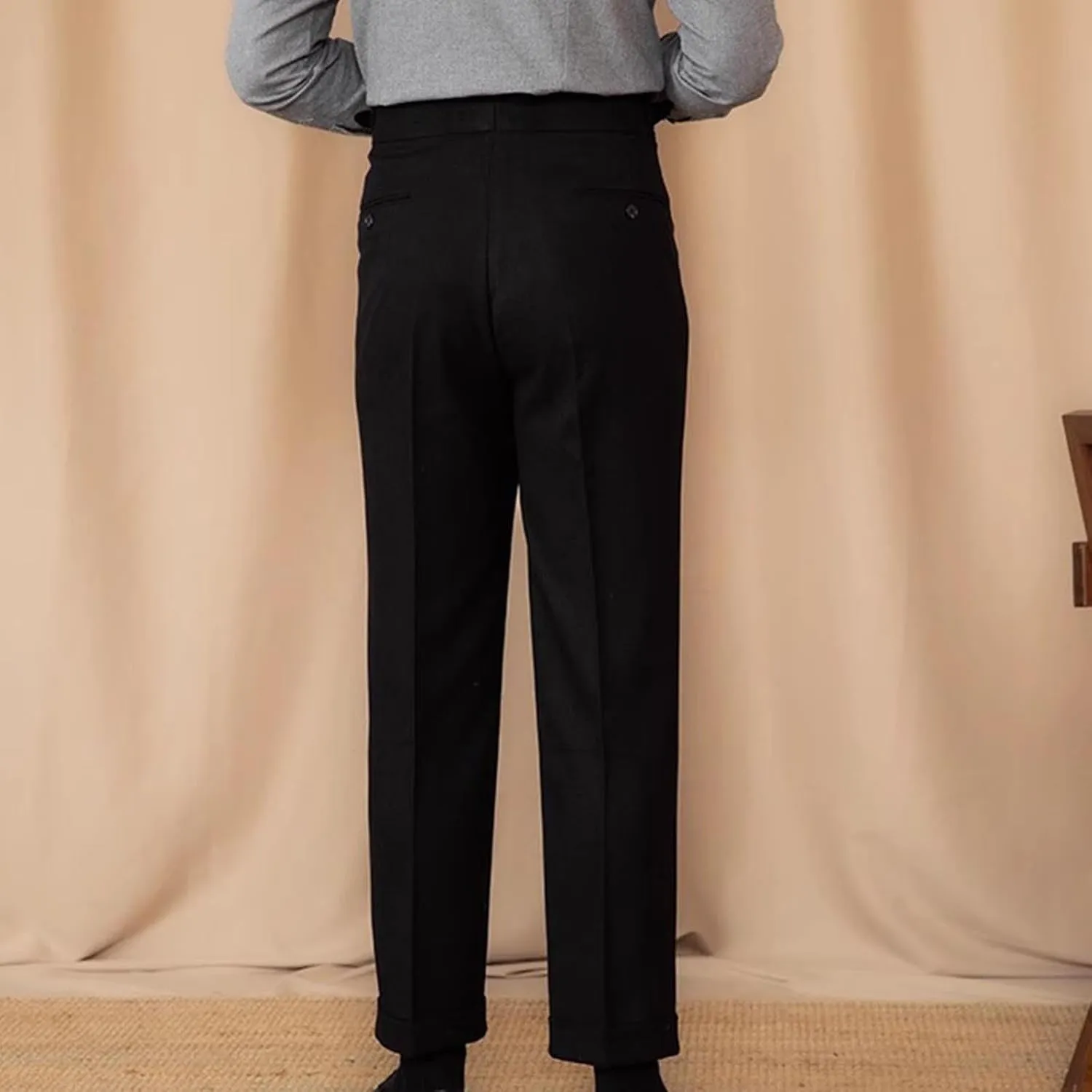 Men's Suit Pants Slim Fit Pleated Front Pant Vintage Dress Suit Pants Casual Smart Trousers Solid Business Office Pants