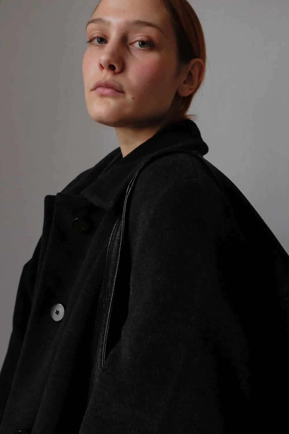 PURE CASHMERE WOOL ANTHRACITE VINTAGE COAT