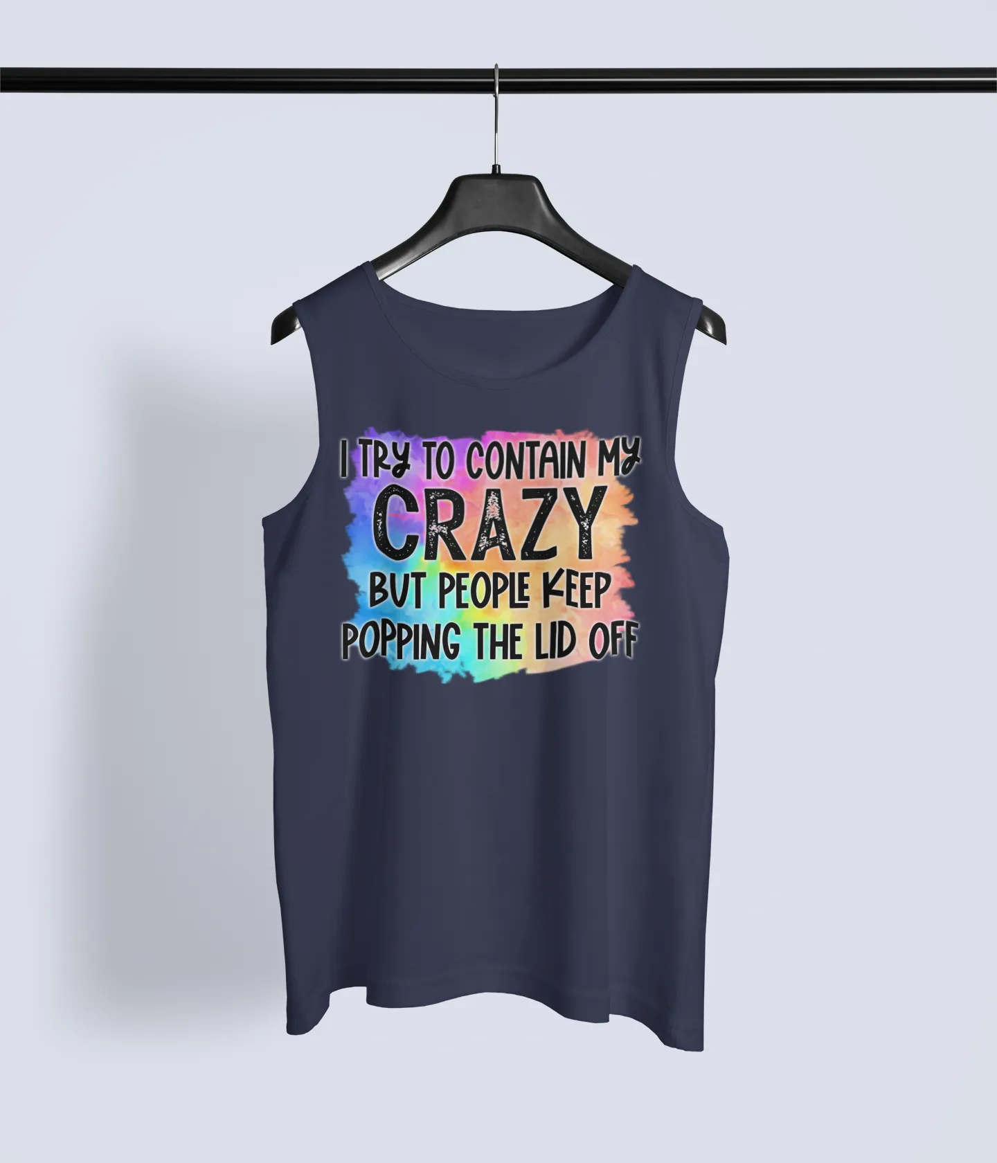 Warning: My Crazy Might Spill Over! Playful Graphic Tank Top
