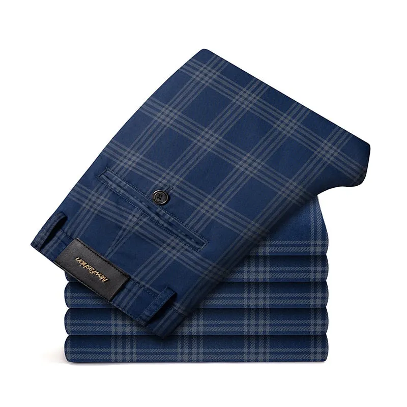 West Louis Brand Plaid Business-Men Style Dress Pants
