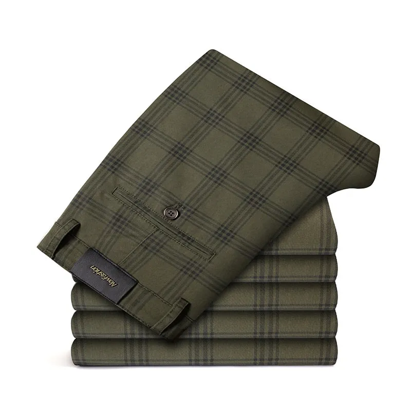 West Louis Brand Plaid Business-Men Style Dress Pants