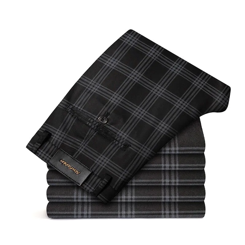 West Louis Brand Plaid Business-Men Style Dress Pants