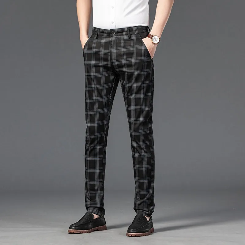 West Louis Brand Plaid Business-Men Style Dress Pants