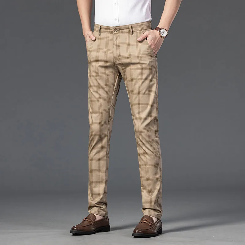 West Louis Brand Plaid Business-Men Style Dress Pants