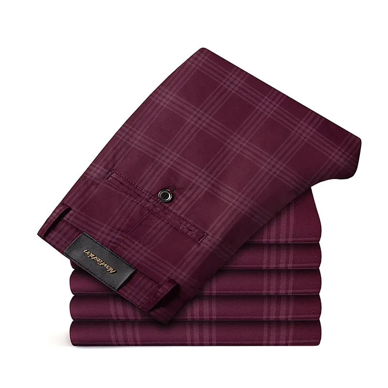 West Louis Brand Plaid Business-Men Style Dress Pants