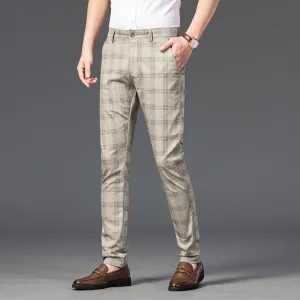 West Louis Brand Plaid Business-Men Style Dress Pants