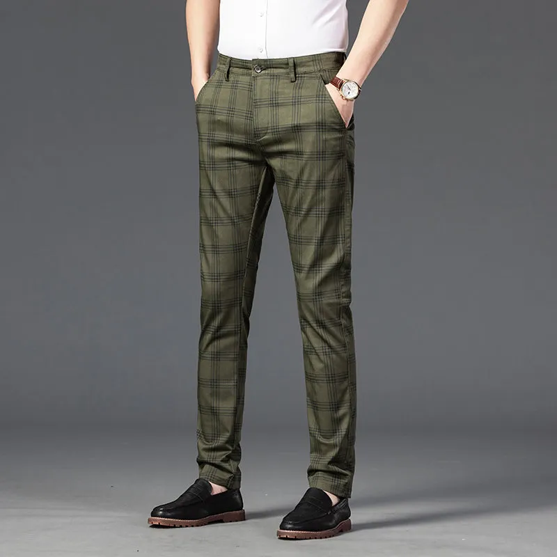 West Louis Brand Plaid Business-Men Style Dress Pants