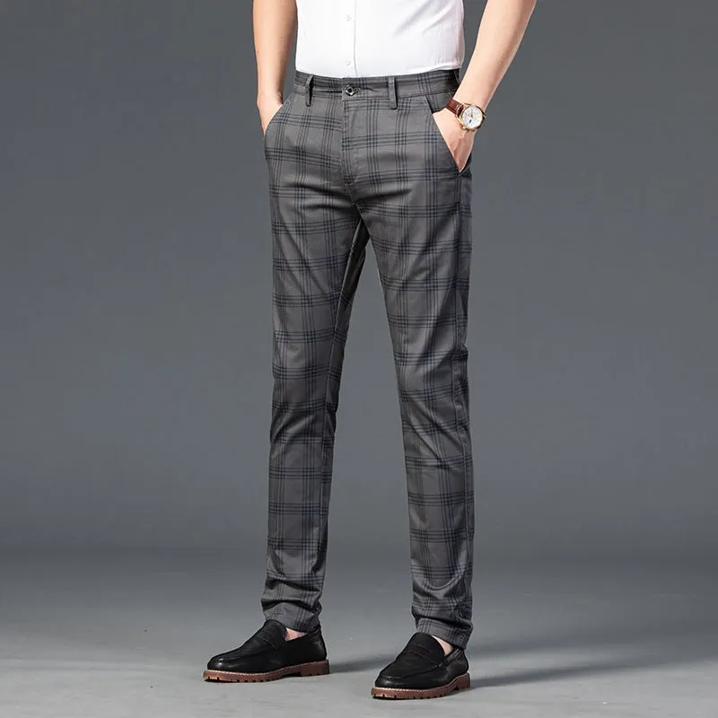 West Louis Brand Plaid Business-Men Style Dress Pants