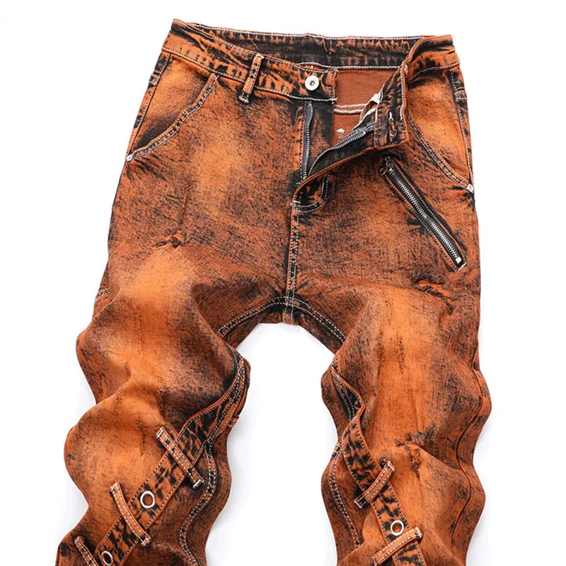 West Louis Mid-Waisted Slacks Hip Hop Jeans