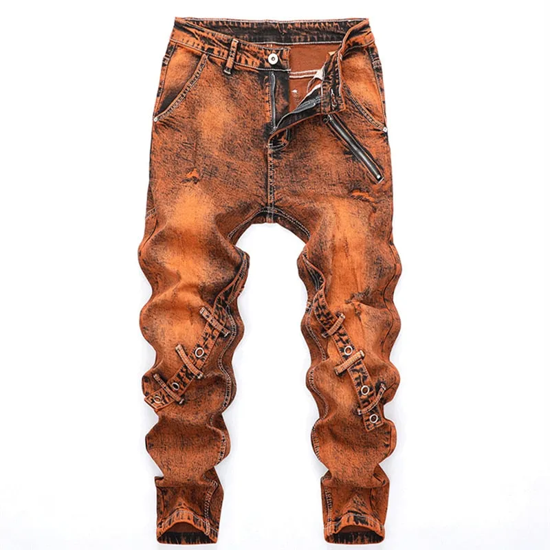 West Louis Mid-Waisted Slacks Hip Hop Jeans